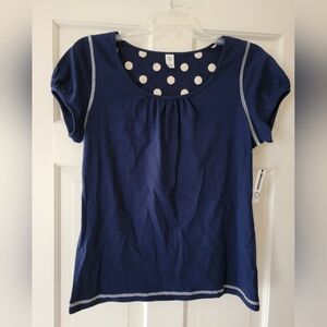 New Directions Intimates Pajama Top Navy Blue Size Medium NWT